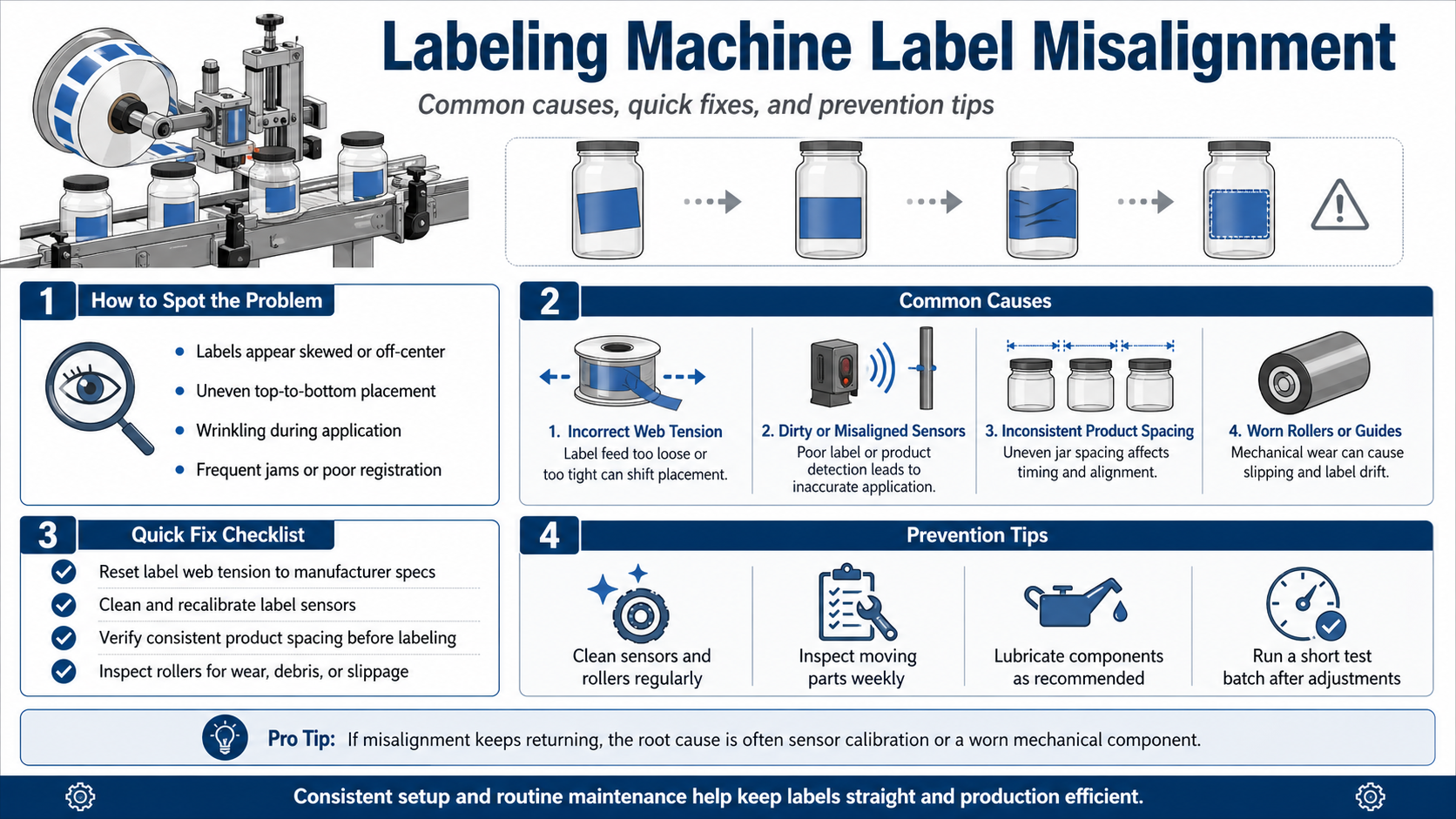 labeling machine label misalignment
