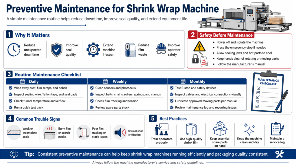preventive maintenance for shrink wrap machine