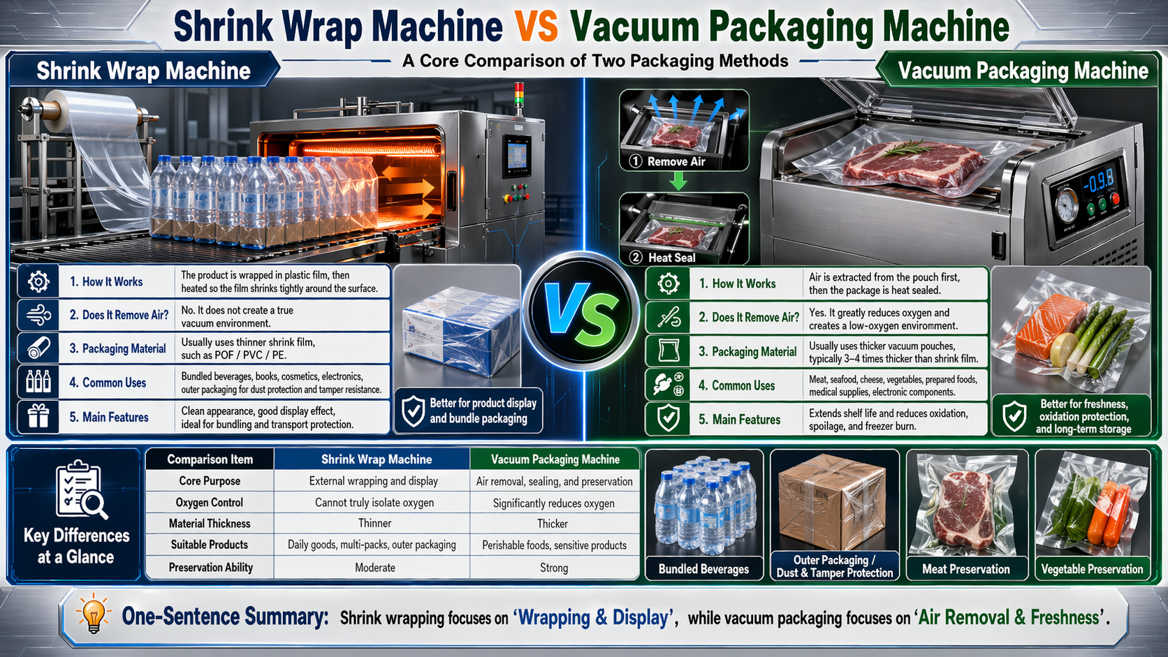 shrink wrap machine vs vacuum packaging machine