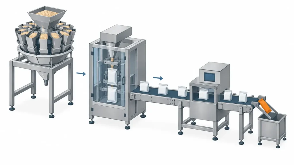 weigher bagger checkweigher line diagram